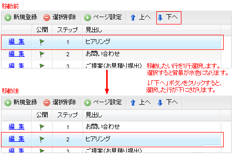 項目の並び順を入れ替える